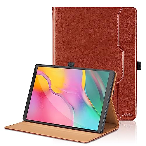 Case for Samsung Galaxy Tab A 10.1 2019 (SM-T510/T515) - PU Leather Business Folio Protective Case with Hand Strap and Pocket, Brown
