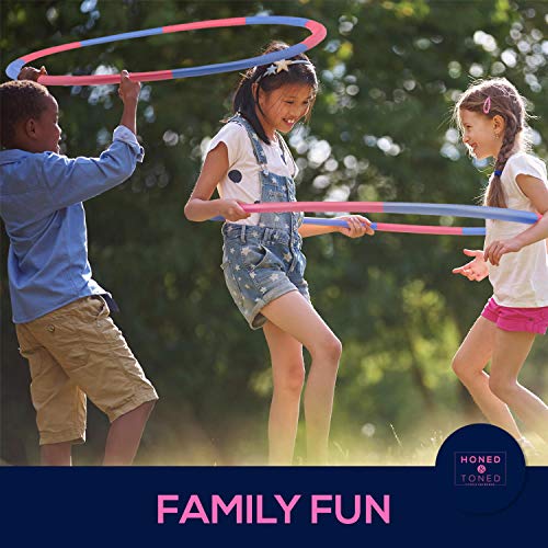 Weighted Fitness Hula Hoop - Get Into Shape The Fun Way - Soft Foam Padded Detachable Adjustable - For Lasting Weight Loss - Family Fun and Exercise - Low Impact High Calorie Burn