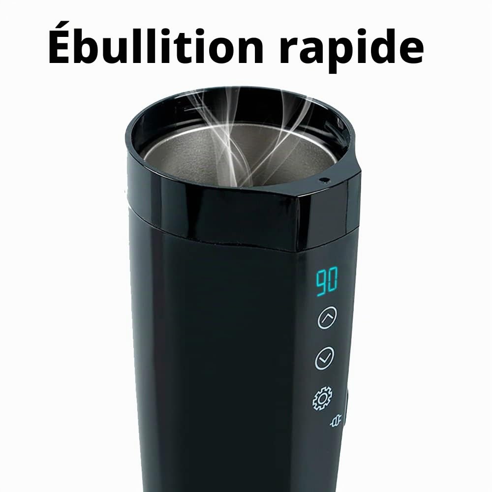 Baceyong Bouilloire de voyage 12 V pour voiture, thermos de voyage électrique portable pour voiture