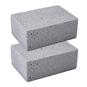 Grill reinigingsbaksteen, 2 stuks grillblok voor het reinigen van barbecues of bakplaten herbruikbare ontkalkingsstenen ecologische stenen baksteenreiniger voor BBQ grillroosters gootsteen zwembad