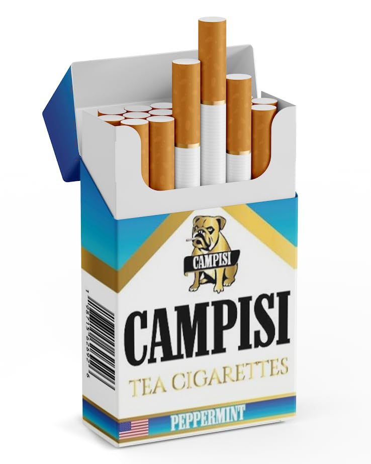 Campisi Tea Cigarettes, Peppermint, Tobacco Free, Nicotine-Free, Vape Alternative, Cigarette Alternative, Natural Smoking Alternative, Smoking cessation aid, Menthol Herbal Cigarettes, Tobacco Free Cigarettes