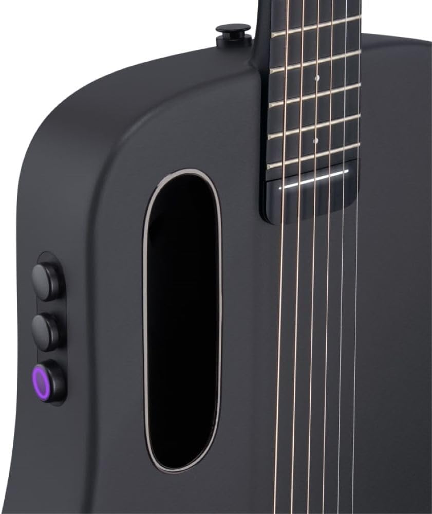 LAVA ME AIR Carbon 36" with Airflow BagSpace Black Bundle with Classic Celluloid Guitar Pick 351 Shape Medley 12-Pack, Rok-It Tripod Guitar Stand, Kopul Premium 3000 Male Instrument Cable