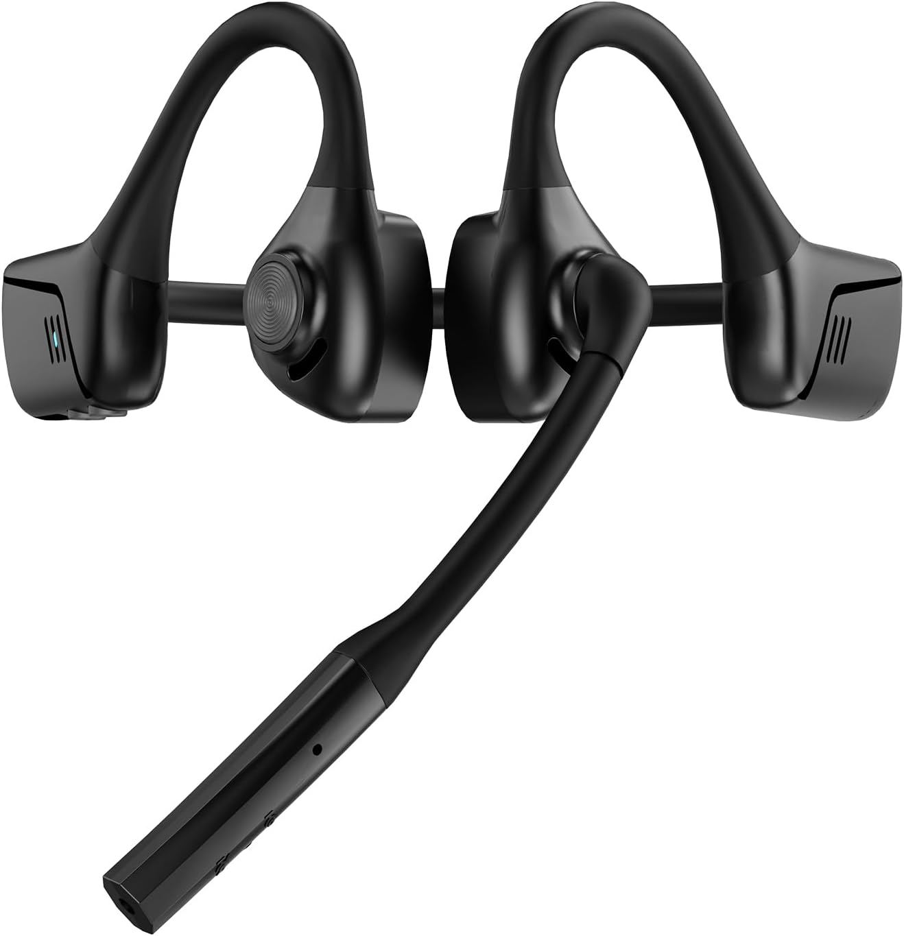 Air Conduction Headset with Mic, Open Ear Wireless Headphones with ENC Noise Cancelling and Mute Button, Lightweight, AptX-LL Bluetooth 5.1 Headset for Office Driving Working Home-10 Hrs（Black）