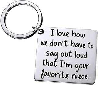 Aunt Uncle Gifts Keychain from Niece Birthday Christmas Gifts for Aunts Uncles I Love How We Don't Have To Say Out Loud That I'm Your Favorite Niece Keychains Gift for Uncle Auntie