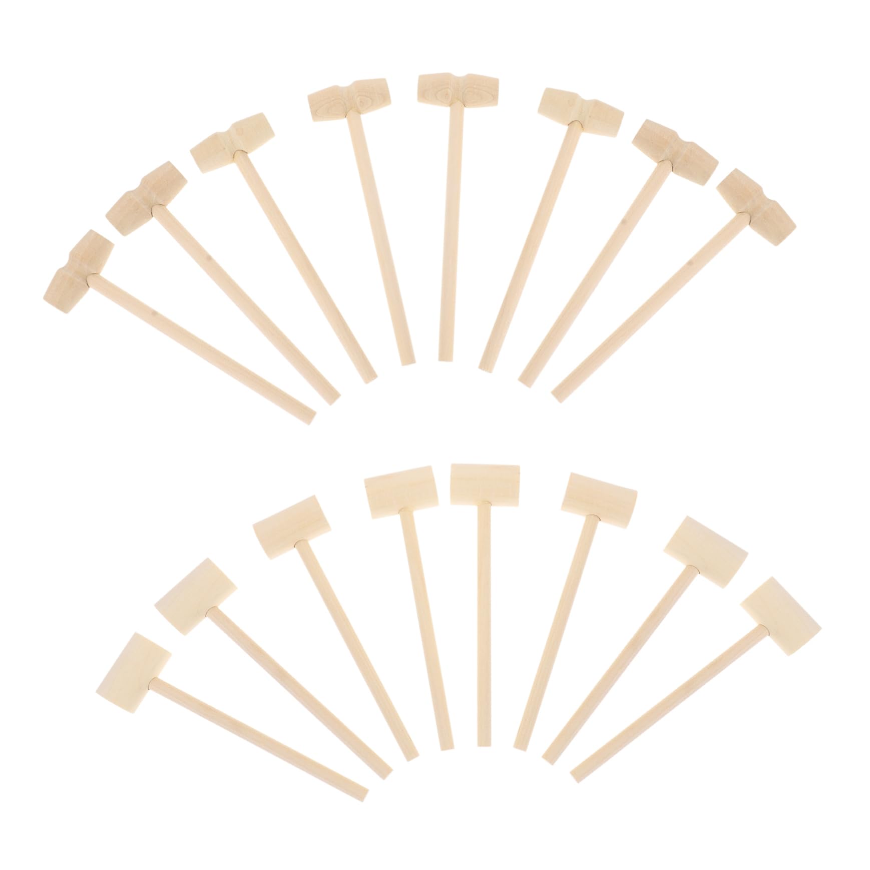 ifundom 20Pcs Mini Wooden Hammers for Cracking Mallets for Building Blocks and Educational Play Long Handle Mallet for Learning Activities