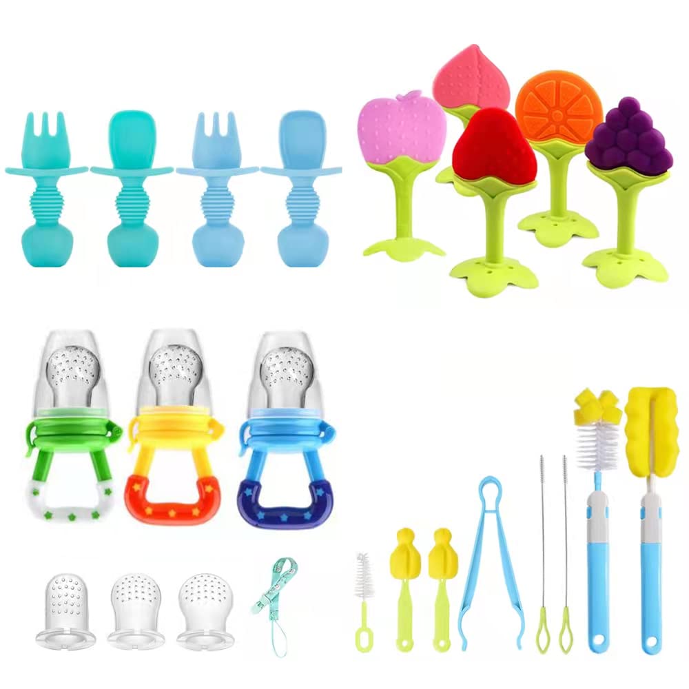 Food WAJIAYON Baby Teething Toys for Babies 3+ Months, Set of 4, Baby Toys