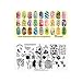 PUEEN Nail Art Stamping Plate -Double Fun 01 - Layering Collection 125x65mm Unique Nailart Polish Stamping Manicure Image Plates Accessories Kit - BH000724