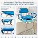 Platinum Health Carousel Sliding Shower Chair Tub Transfer Bench with Swivel Seat, Premium Padded, Pivoting Arms, Adjustable Space Saving Design for Tubs, Inside Shower, for Handicap & Seniors, Blue