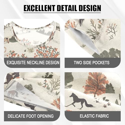 ALAZA Horse Riders Tree Pajamas Short Sleeve 2 Piece Sleepwear Top and Bottom Pajama Set Unisex4