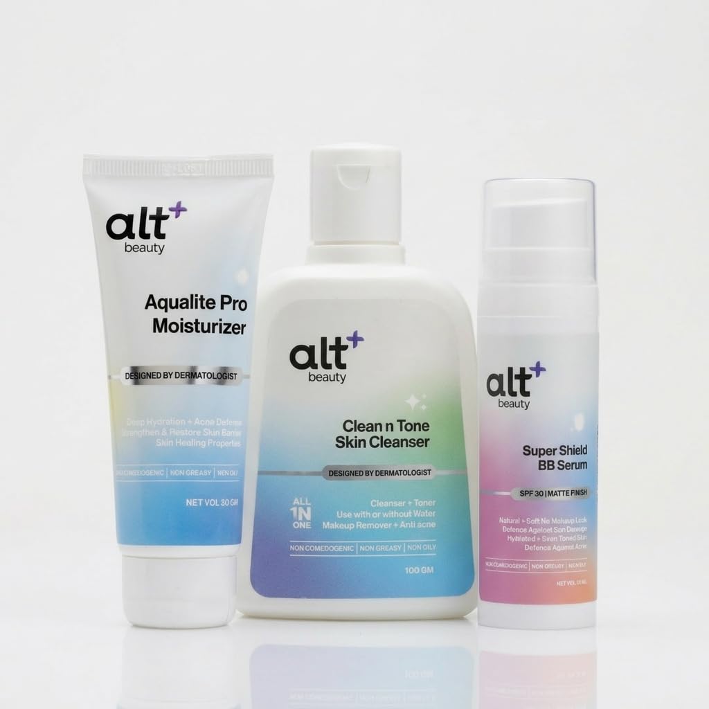 Routine for Teens, Acne Control Skincare Set with Cleanser, BB Serum with SPF 30 Mineral Sunscreen and Moisturiser, Oil Control, 3 Items, for 16-25 Years-image-25