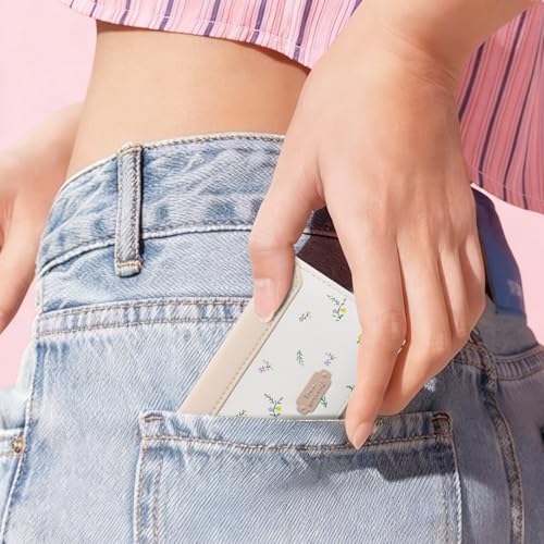 Image of GAEKEAO Small Wallet Women Leather Girls Cute Wallets Ladies Mini Trifold Card Holder Floral Pattern with ID Window Purse