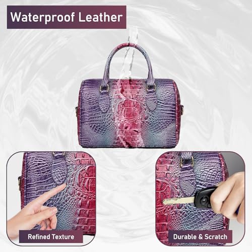 Image of Makcr Joacbv Top-Handle Crocodile Purses For Women Crossbody Leather Bags Trendy Large Capacity Tote with Shoulder Strap