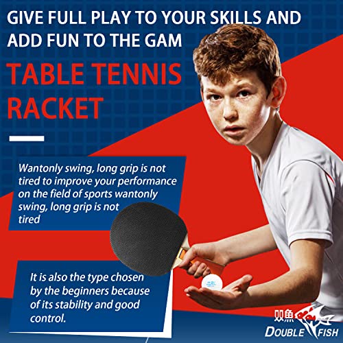 Double Fish Ping Pong Paddle Set, Ittf Approved Rubber 2 Player Ping Pong Paddles With Balls, Table Tennis Racket Set For Beginners Training Game #TOP4