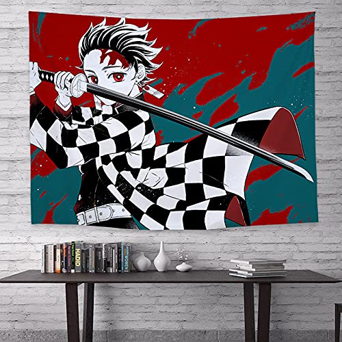 Japanischer Anime Demon Slayer Blade Hintergrund Tuch Wand Tuch Schlafsaal Vermietung Haus Renovierung Dekorative Wand Tuch Tapisserie Cover