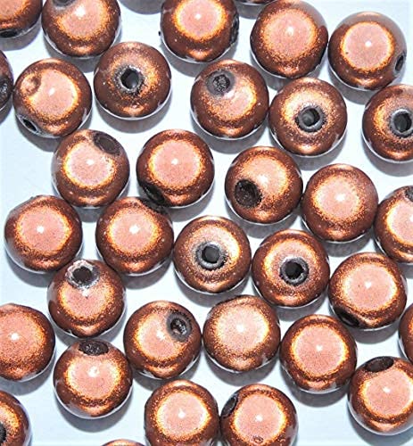 pangaeawalker Wholesale 150 pcs 3D Illusion Miracle Beads, Round, 12 mm (brown)