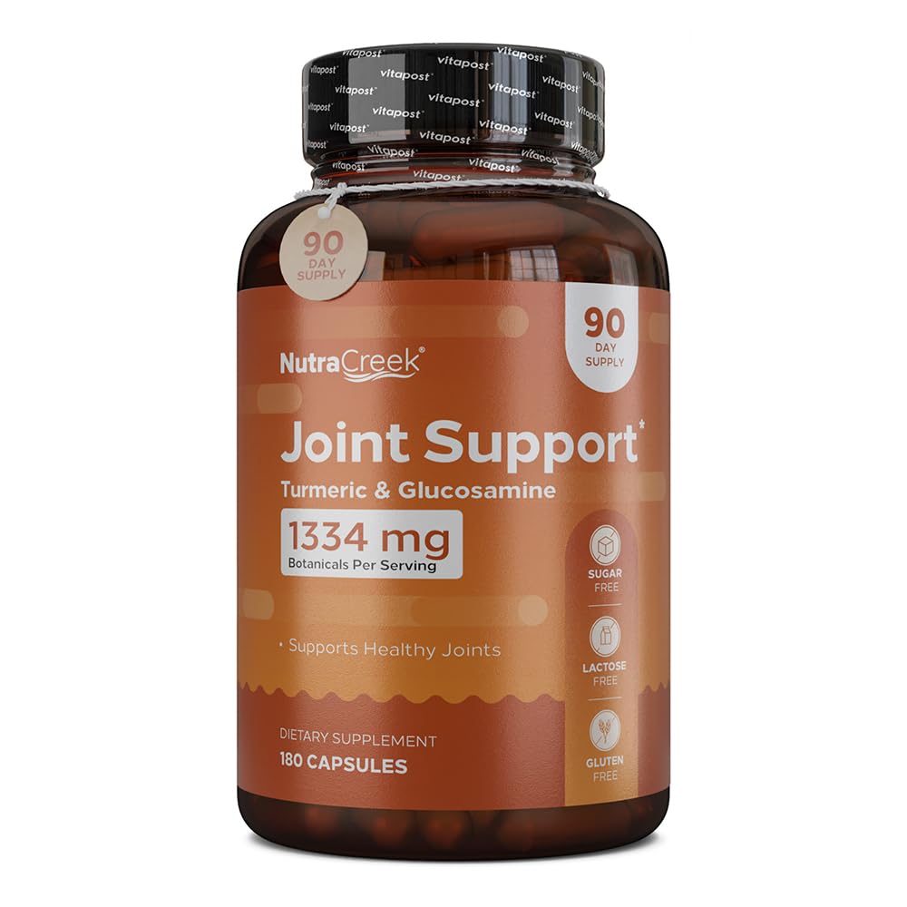 Joint Support | Turmeric and Glucosamine Supplement with BioPerine to Support Healthy Joints Naturally. Also Contains Ginger, Chondroitin and Boswellia | 180 Capsules