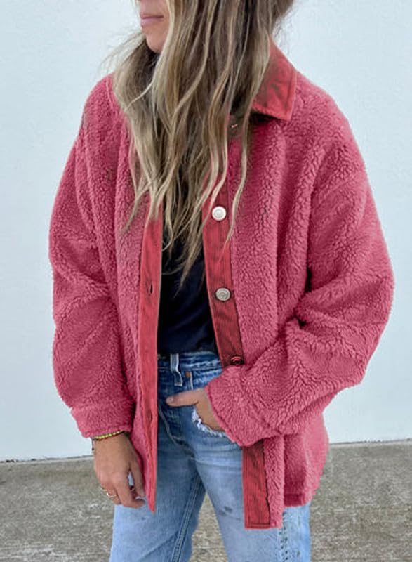 Miniatura 3 de Dokotoo Abrigos de invierno para mujer, con cuello vuelto y botones, manga larga, con bolsillos