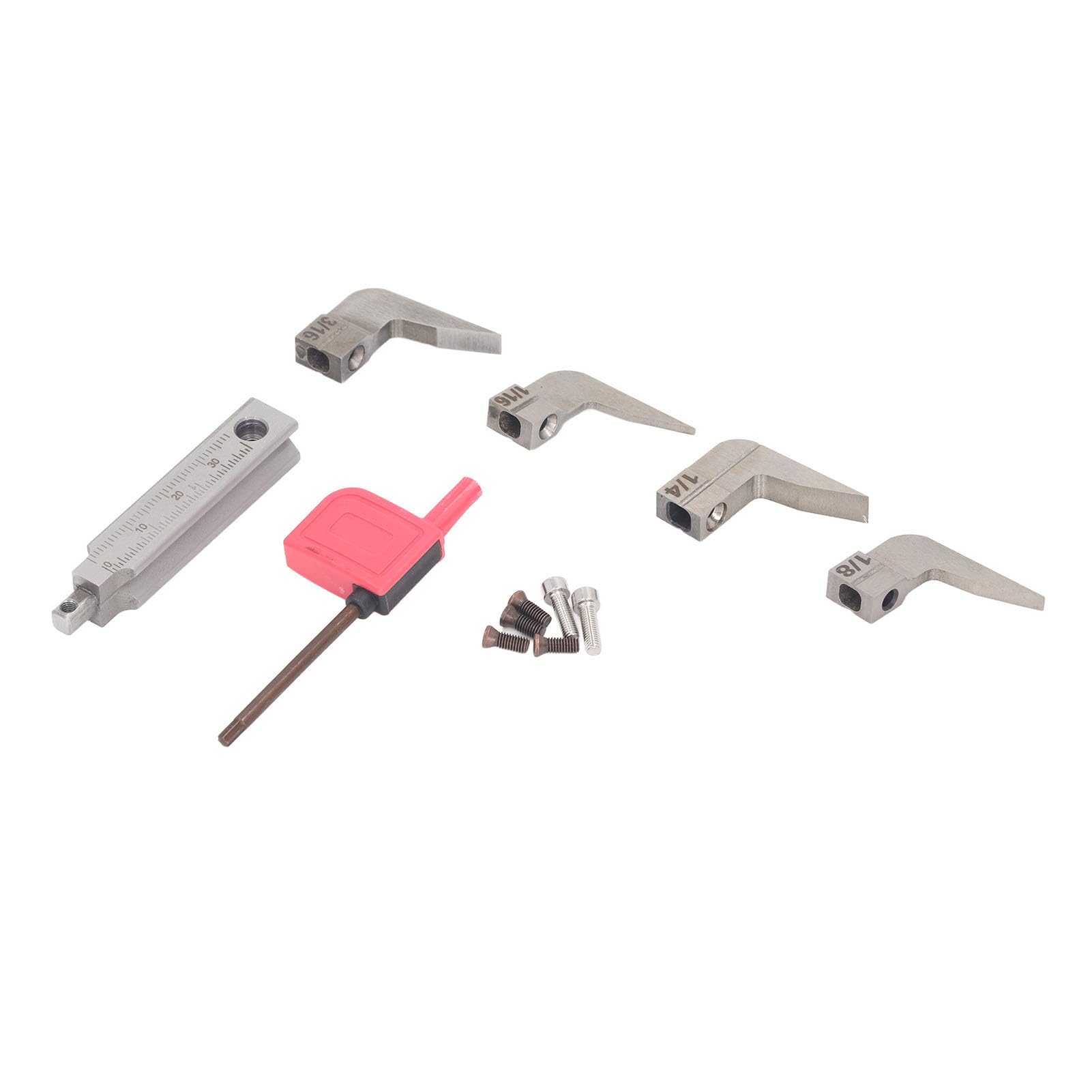 Juego de cuchillas para enrutador, cuchillas de repuesto para cepilladora manual, 4 cuchillas de carburo para carpintería con caja de almacenamiento, 1/16 1/8 3/16 1/4 pulgadas de