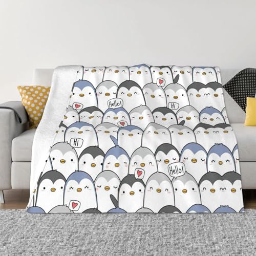 Plaid flanelle anti-boulochage couverture pingouin pour lit et canapé - 2