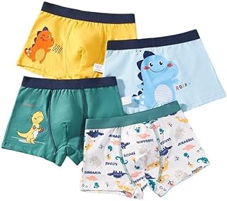 Yookidoo Boys Cotton Boxer Briefs Toddler Kids Underwear (Assorted Prints)