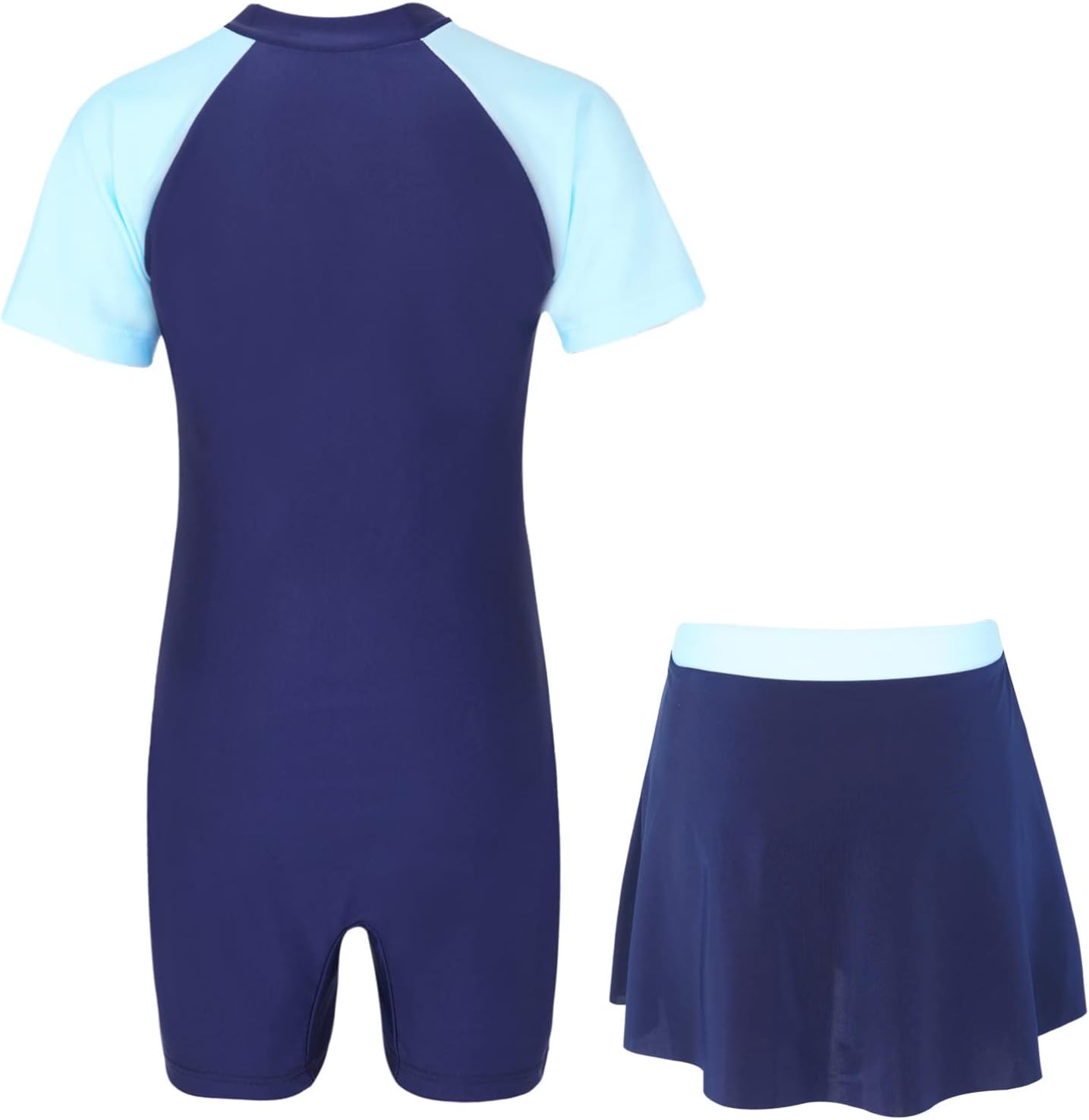 Sxiwei Kids Girls 2 Pieces Beachwear Swimming Suit Sun Protection Rash Guard Set with UPF 50+