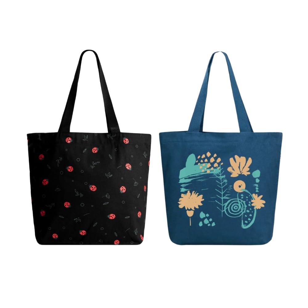 Eco RightEcoright Large Canvas Tote Bag for Women, Zipper Handbags for Women Inner Pocket for Shopping, Office & Daily Use