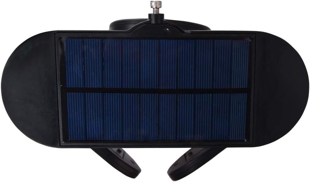 Techko SSL-307 Solar Security Light Motion Sensor LED Flood Light Waterproof IP65 Detachable Solar Panel Auto Dusk to Dawn Outdoor Security Lighting for Home & Garden Black Twin Spotlight, 1 Unit