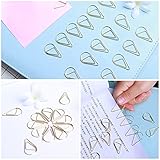 Gold Paper Clips 100 Pcs Small Teardrop Metal Clips | Water Drop Shaped Bookmarks for Office, School, Crafts, Photos & Posters | Premium Stainless Steel Decorative Clips(16x25mm) - Image 7