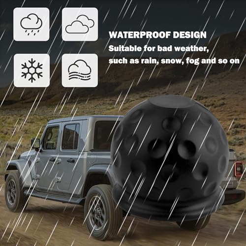 4PCS Lunar Shape Trailer Hitch Ball Cover,Rubber Trailer Ball Cover for 2 Inch OD Balls Dustproof and Waterproof Protection,Universal Tow Hitch Covers for Car Decorations - Thumbnail 5