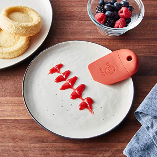 Image of Mercer Culinary Silicone 45 Degree Angle Plating Wedge, Red, Large