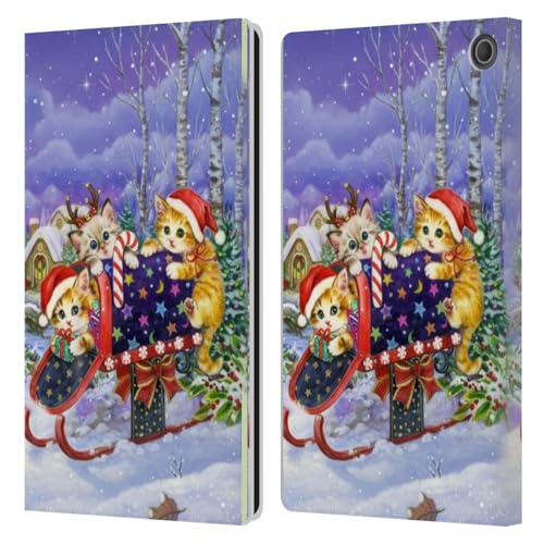 Housse Amazon Fire Max 11 2023 avec support et porte-cartes motif félin festif