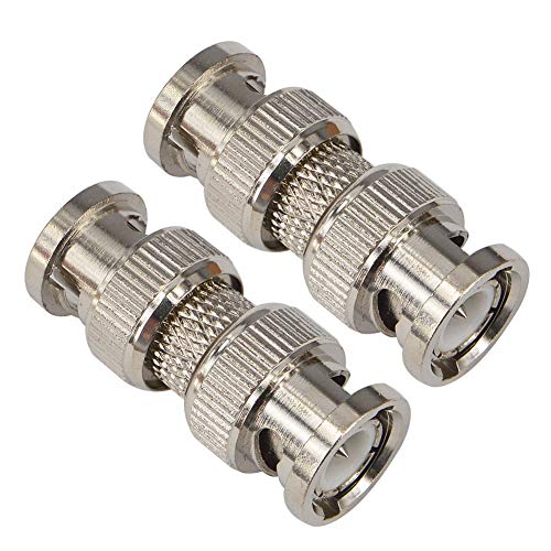 Onelinkmore Bnc Male To Male Coupler Connector M/M Bnc Male Plug To Male Plug Adaptor Silver Coupler Connector Bnc Male Coax Connector For Cctv Rg59 Cable Security System Video Camera Pack Of 2 #TOP4