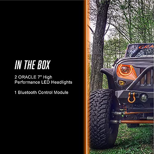 ORACLE LIGHTING ColorSHIFT 4,800 Lumen LED Halo Headlights – 7\" Jeep Wrangler JK Headlamp Assembly with BC1 Bluetooth Controller, 1 Pair, Part # 5769-335 - Thumbnail 2