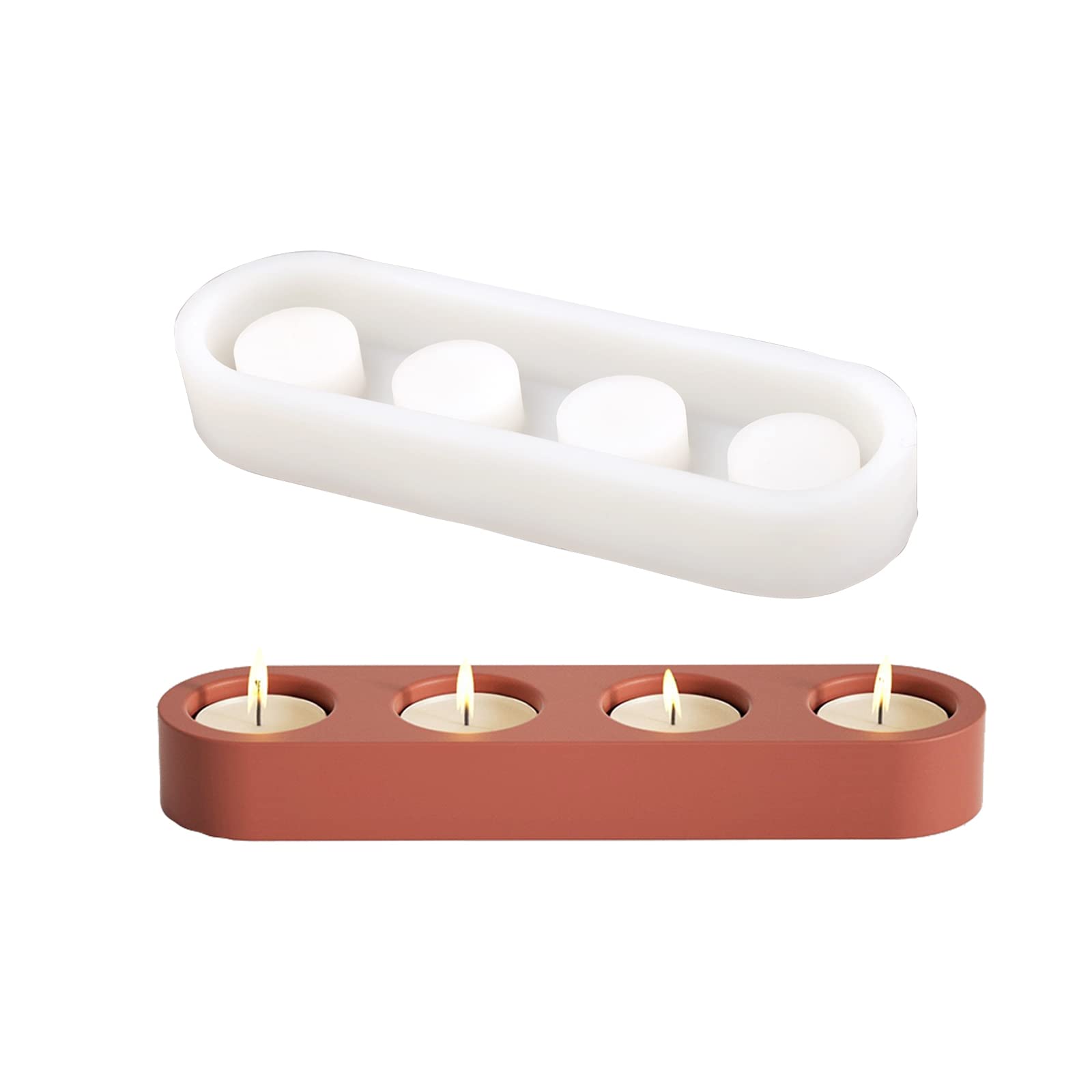 Moule en silicone bougeoirs béton pour une décoration de table faite maison