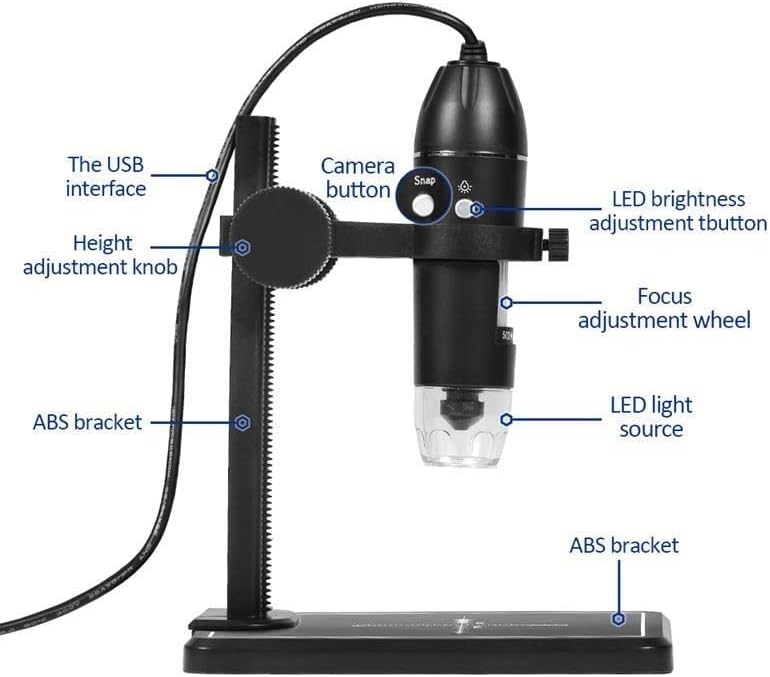 顕微鏡アクセサリーキット 1のはんだ付け3のための1600xデジタル顕微鏡 USBリフトスタンド付き電子顕微鏡 顕微鏡スライド(Si