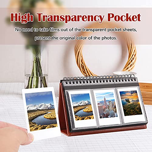 Instax Mini Photo Album For Fujifilm Instax Mini 11 12 9 40 Evo Liplay 8 7+ Instant Camera, 96 Pockets Desk Calendar Polaroid Photo Albums For Polaroid Kodak Zink 2X3" Film & Kpop Photo Card (Brown) #TOP4
