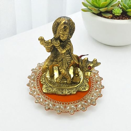 Image of Velvet Pooja Aasan for God Idol | Decorative Chowki Cloth | 4x4 Inch Round & Square Aasan for Mandir, Ganesha, Lakshmi, Pooja Decoration