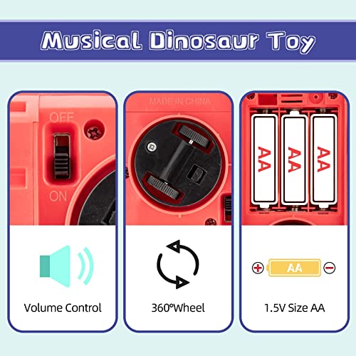 COVTOY Baby Toys for 1 Year Old Boy Girl, Musical Dinosaur Car Crawling Developmental Toys with Sounds and Lights, Ideal Gifts for Babies 6 to 12-18 Months — view 4