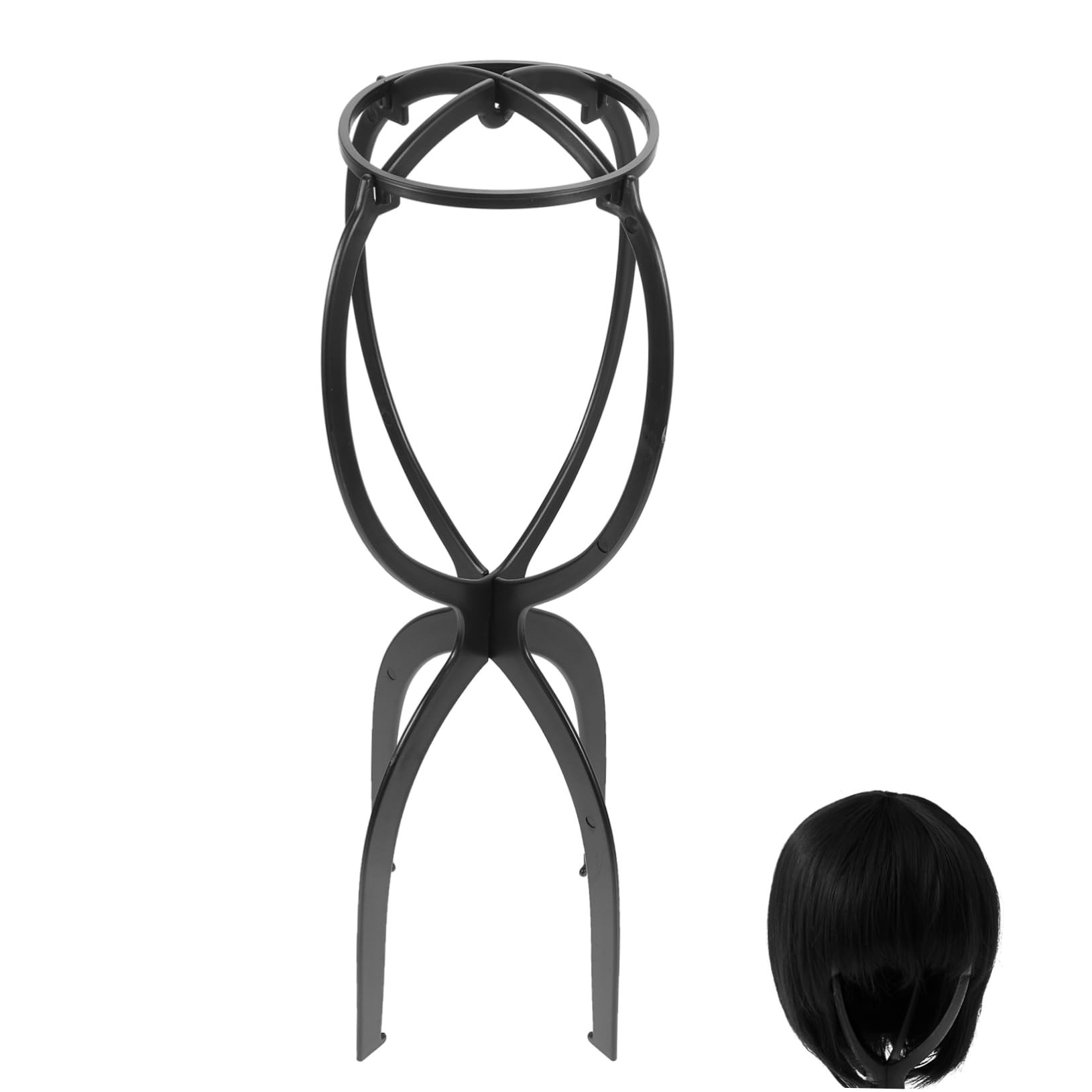 WOFASHPURET Plastic Wig Stand Display Rack Headdress Drying Holder for Wig Storage and Display Durable Wig Support Stand for Hairpieces and Wigs for Styling and Care