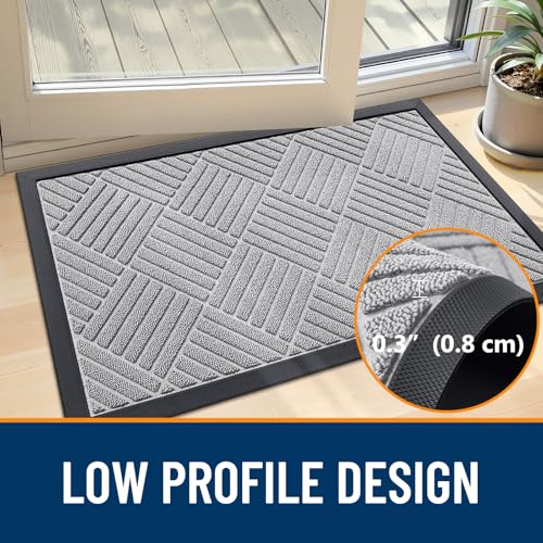 Image of OLANLY Front Door Mat Outside Entrance 47x23, Waterproof Heavy-Duty Doormat