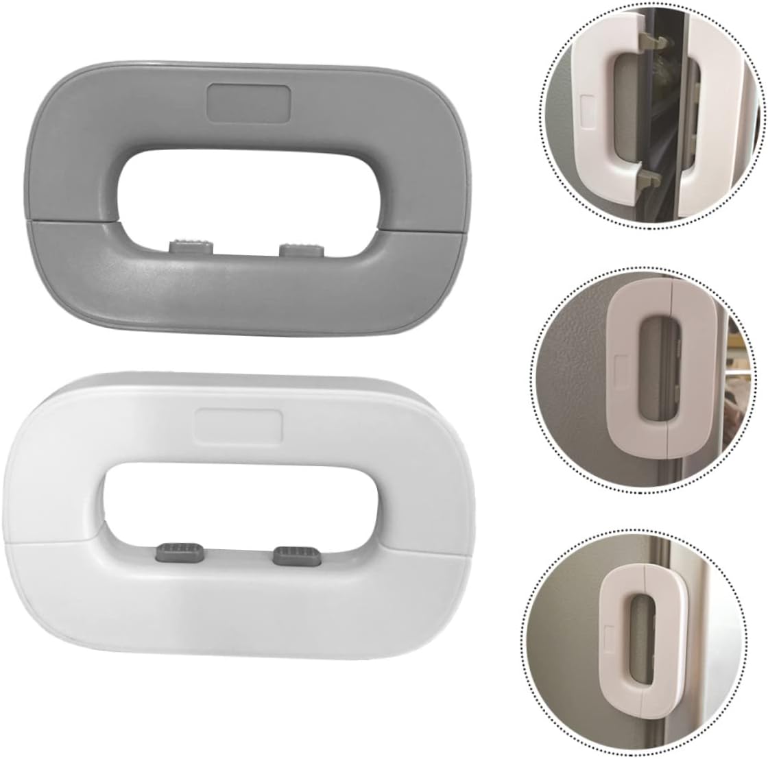 1Set Cabinet Door and Refrigerator Safety Locks for Childproofing Durable Material Easy Installation Double Button Design Prevents and Pets From Accessing Restricted