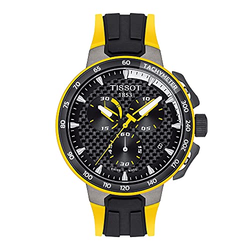 Tissot Men's T-Race Cycling Tour DE France 2020 Quartz Stainless Steel Strap, Black, 18 Casual Watch (Model: T1114173720100)