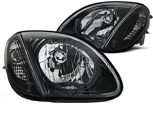 Headlights compatible with Mercedes-Benz R170 Slk 1996 1997 1998 1999 2000 2001 2002 2003 2004 GV-1385 Front Lights Car Lamps Headlamp Headlamps Driver And Passenger Side Complete Set Headlight Black