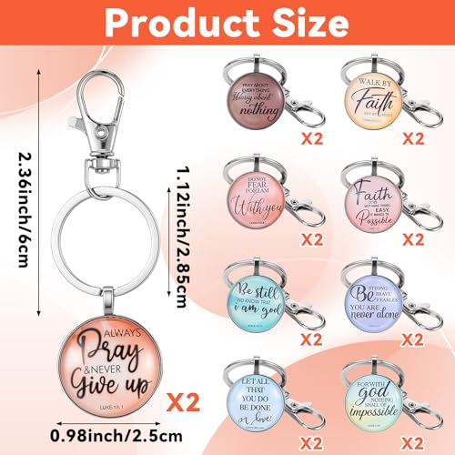 Image of Lemecima 18Pcs Christian Keychain Bulk Bible Verse Religious Keychain Scripture Quote Inspirational Gifts Supplies for Men Women