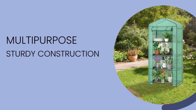 Amazon.com : LEMY 4 Tier Mini Greenhouse with PE Cover and Roll-Up