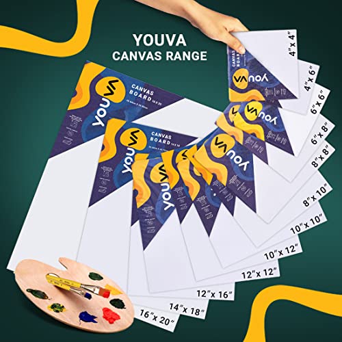 Image of Navneet Youva | Primed Canvas Board for Acrylic and Oil Colour Painting | 10x12 inch | Pack of 6