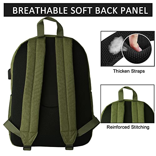 Supacool Lightweight Casual Laptop Backpack With Usb Charging Port For For Men And Women, Backpack For College (Olive) #TOP5