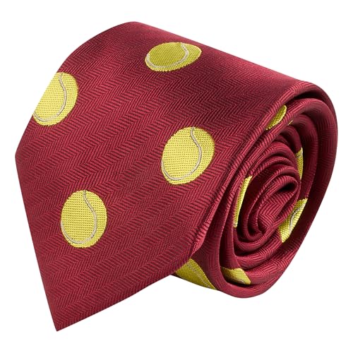 Cravate brodée motif tennis bordeaux King & Priory en chevrons tissés main