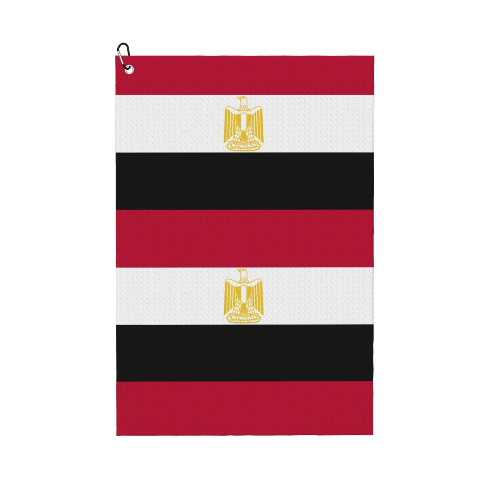 peiyeety Egypt Flag Microfiber Golf Towel with Carabiner Clip, 16x24 Inch Absorbent Waffle Weave Towel for Golf Bags