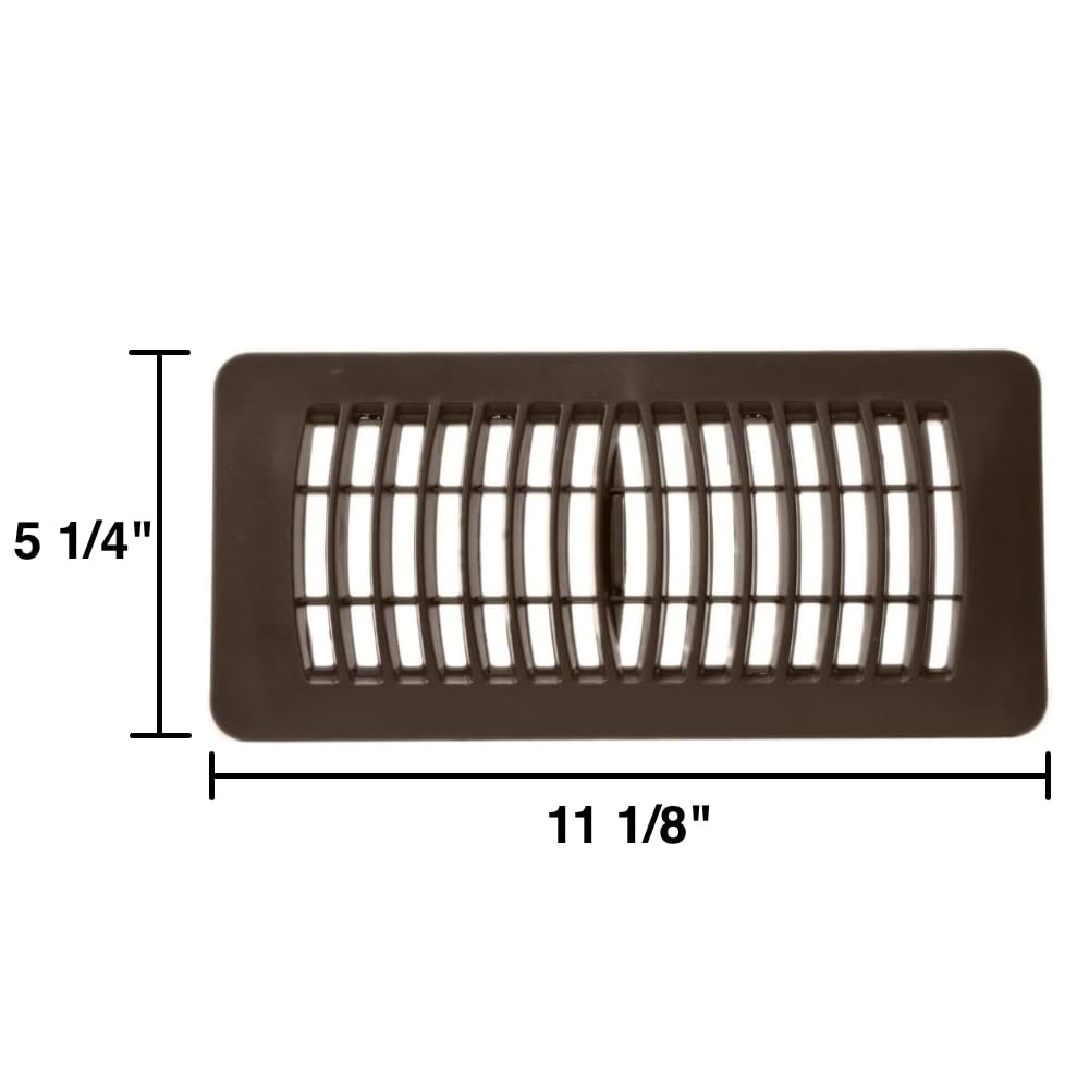 Rocky Mountain Goods Lüftungsgitter 10,2x25,4 Cm – Braun, Kunststoff, Mit Verstellbarem Dämpfer